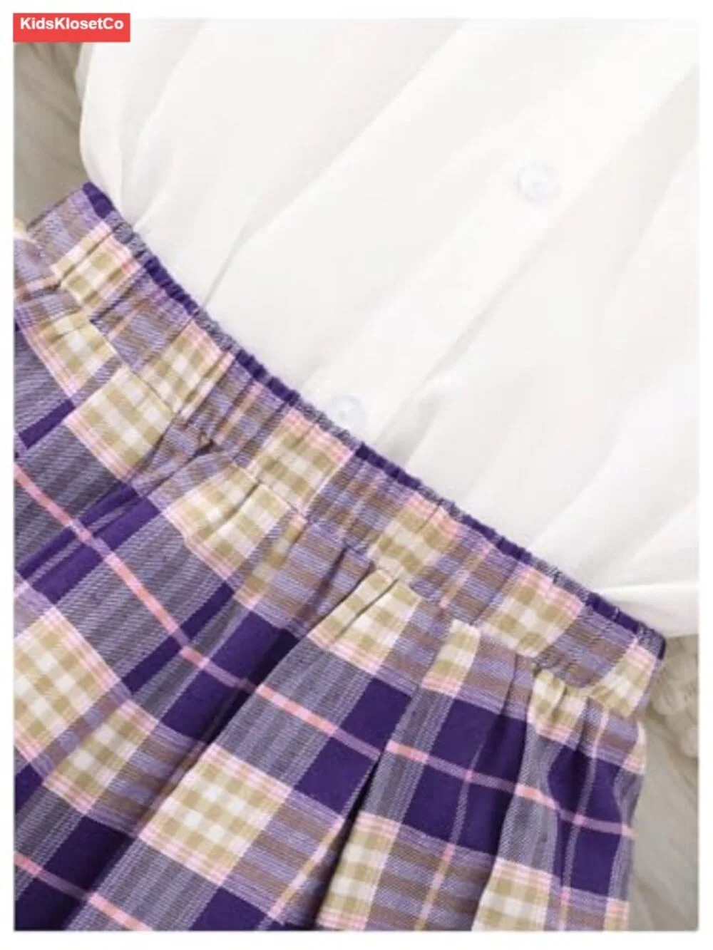 Girls 3 Piece Skirt Outfit Long Sleeve Button Down Shirt Pullover Sweater Vest